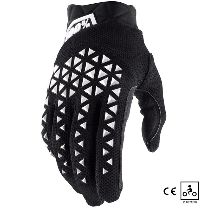 Gants 100% Airmatic CE Noir Blanc Homologué Gants 100% Airmatic CE Noir Blanc Homologué