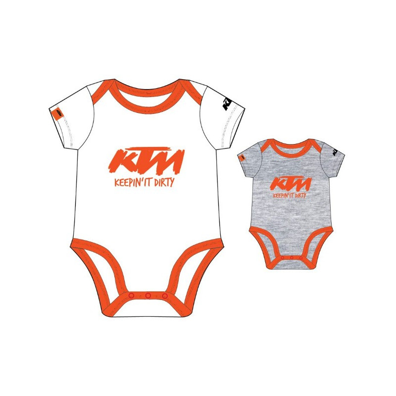 ENSEMBLE DE BODYS KTM SET DE 2 GRIS BLANC