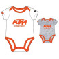 ENSEMBLE DE BODYS KTM SET DE 2 GRIS BLANC